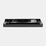 Metal, S/3 18/22/25" Rectangular Trays, Black/whit