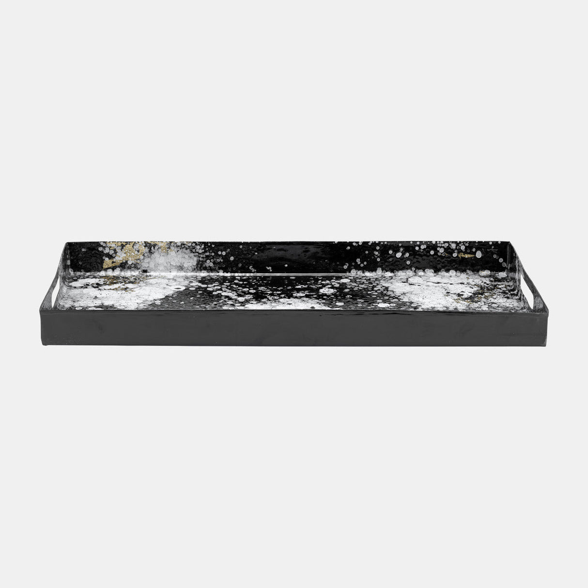 Metal, S/3 18/22/25" Rectangular Trays, Black/whit