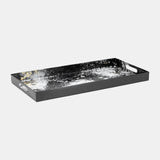 Metal, S/3 18/22/25" Rectangular Trays, Black/whit