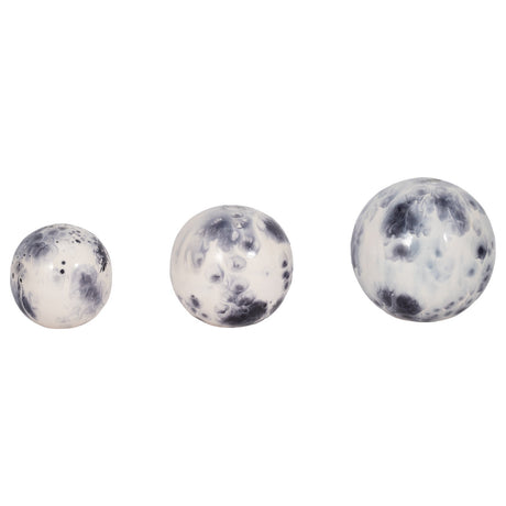 Metal, S/3 4/5/6" Galaxy Orbs, White