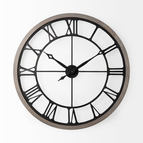 Mething Gray Large Farmhouse Wall Clock by Mercana at Eve Furniture