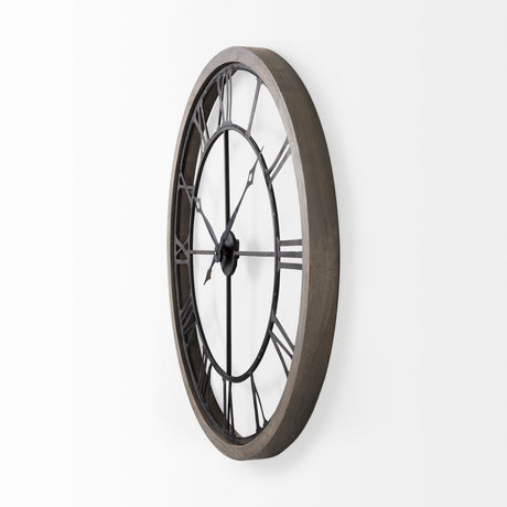 Mething Gray Large Farmhouse Wall Clock by Mercana at Eve Furniture