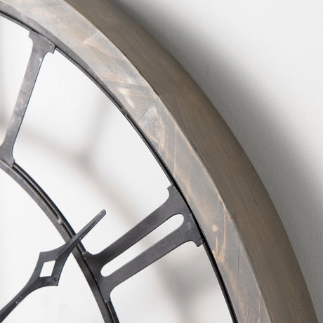 Mething Gray Large Farmhouse Wall Clock by Mercana at Eve Furniture