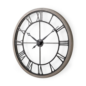 Mething Gray Large Farmhouse Wall Clock by Mercana at Eve Furniture