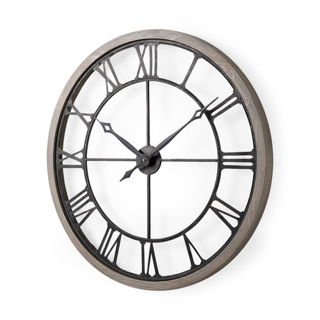 Mething Gray Large Farmhouse Wall Clock by Mercana at Eve Furniture