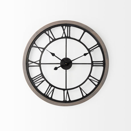 Mething Gray Medium Farmhouse Wall Clock by Mercana at Eve Furniture