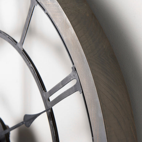 Mething Gray Medium Farmhouse Wall Clock by Mercana at Eve Furniture