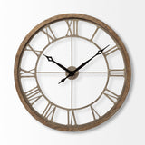 Mething Light Brown Large Farmhouse Wall Clock by Mercana at Eve Furniture