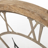 Mething Light Brown Large Farmhouse Wall Clock by Mercana at Eve Furniture