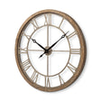 Mething Light Brown Large Farmhouse Wall Clock by Mercana at Eve Furniture