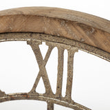 Mething Light Brown Medium Farmhouse Wall Clock by Mercana at Eve Furniture