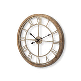 Mething Light Brown Medium Farmhouse Wall Clock by Mercana at Eve Furniture
