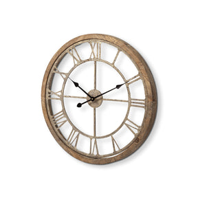 Mething Light Brown Medium Farmhouse Wall Clock by Mercana at Eve Furniture