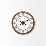Mething Light Brown Small Farmhouse Wall Clock by Mercana at Eve Furniture