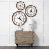 Mething Light Brown Small Farmhouse Wall Clock by Mercana at Eve Furniture