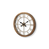 Mething Light Brown Small Farmhouse Wall Clock by Mercana at Eve Furniture