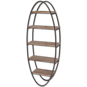 Metort Wood and Metal Wall Shelf by Mercana at Eve Furniture