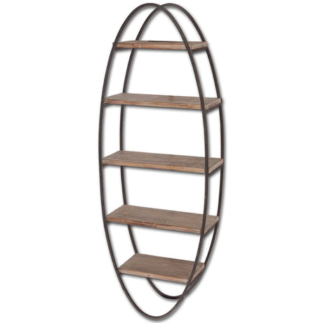 Metort Wood and Metal Wall Shelf by Mercana at Eve Furniture