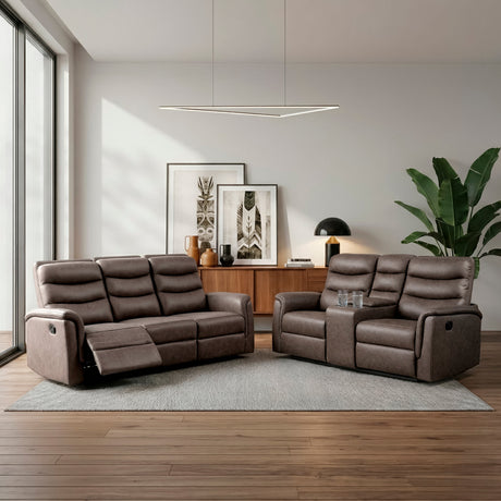 Metric Brown 2-Piece Reclining Living Room Set by Homelegance at Eve Furniture