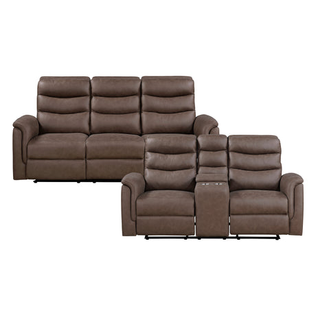 Metric Brown 2-Piece Reclining Living Room Set by Homelegance at Eve Furniture