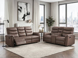 Metric Brown 2-Piece Reclining Living Room Set by Homelegance at Eve Furniture