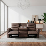 Metric Brown Double Reclining Sofa with Drop-down Cup Holders by Homelegance at Eve Furniture