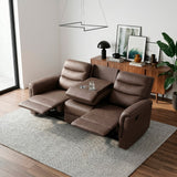 Metric Brown Double Reclining Sofa with Drop-down Cup Holders by Homelegance at Eve Furniture