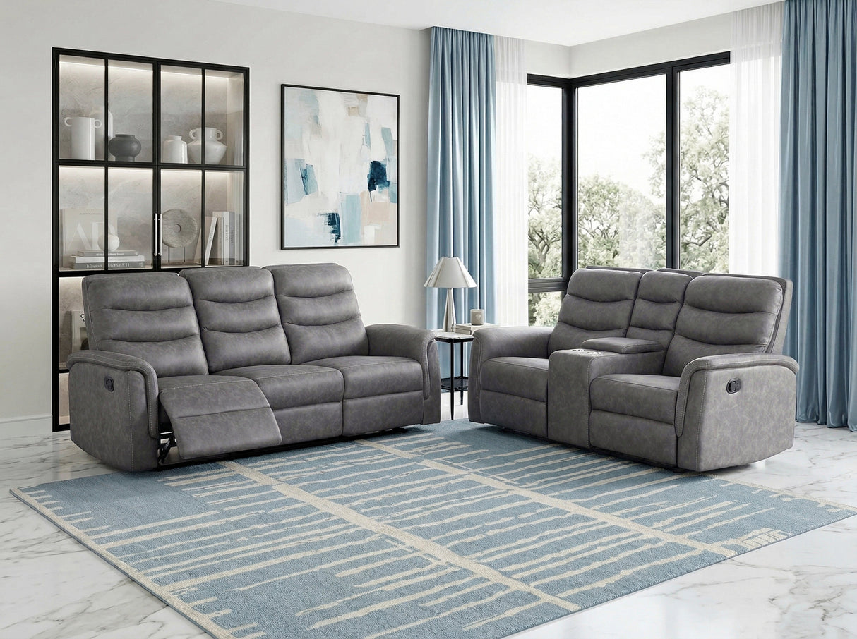 Metric Gray 2-Piece Reclining Living Room Set by Homelegance at Eve Furniture