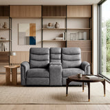 Metric Gray Double Glider Reclining Loveseat with Center Console by Homelegance at Eve Furniture