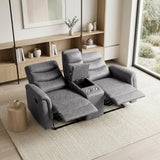 Metric Gray Double Glider Reclining Loveseat with Center Console by Homelegance at Eve Furniture