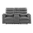 Metric Gray Double Glider Reclining Loveseat with Center Console
