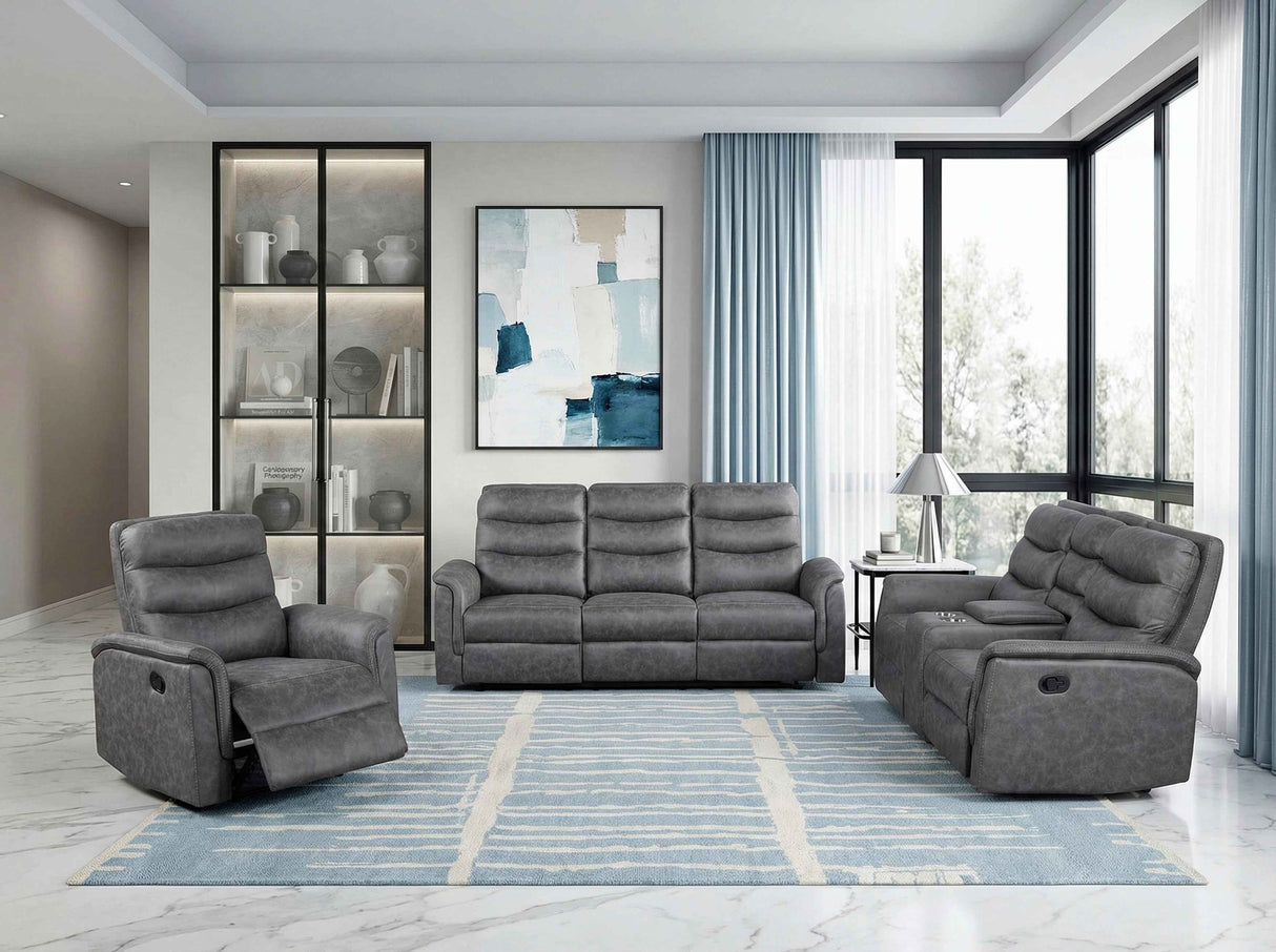Metric Gray Reclining Living Room Set by Homelegance at Eve Furniture