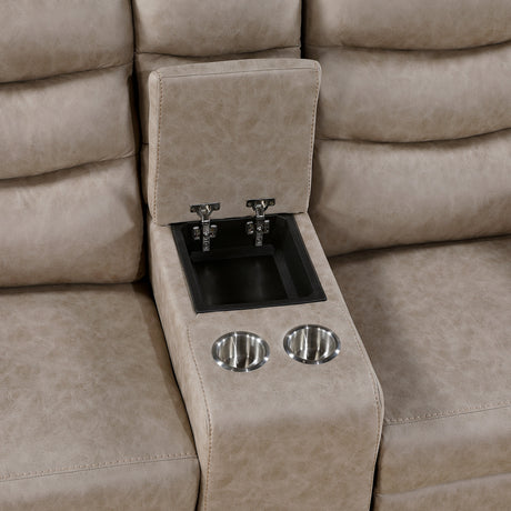 Metric Taupe 2-Piece Reclining Living Room Set by Homelegance at Eve Furniture