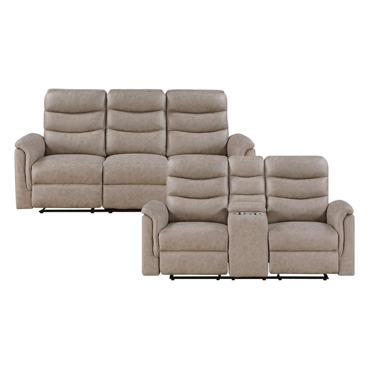 Metric Taupe 2-Piece Reclining Living Room Set by Homelegance at Eve Furniture