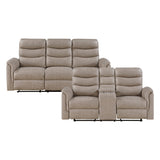 Metric Taupe 2-Piece Reclining Living Room Set by Homelegance at Eve Furniture
