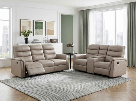 Metric Taupe 2-Piece Reclining Living Room Set by Homelegance at Eve Furniture