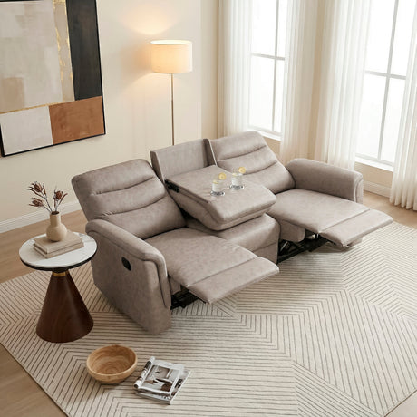 Metric Taupe 3-Piece Reclining Living Room Set by Homelegance at Eve Furniture