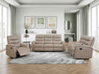 Metric Taupe 3-Piece Reclining Living Room Set by Homelegance at Eve Furniture
