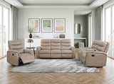 Metric Taupe 3-Piece Reclining Living Room Set by Homelegance at Eve Furniture