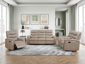 Metric Taupe 3-Piece Reclining Living Room Set by Homelegance at Eve Furniture