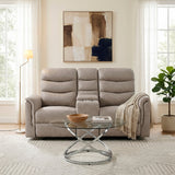 Metric Taupe Double Glider Reclining Loveseat with Center Console by Homelegance at Eve Furniture