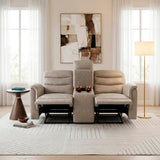 Metric Taupe Double Glider Reclining Loveseat with Center Console by Homelegance at Eve Furniture