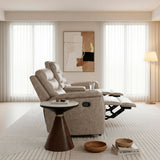 Metric Taupe Double Glider Reclining Loveseat with Center Console by Homelegance at Eve Furniture