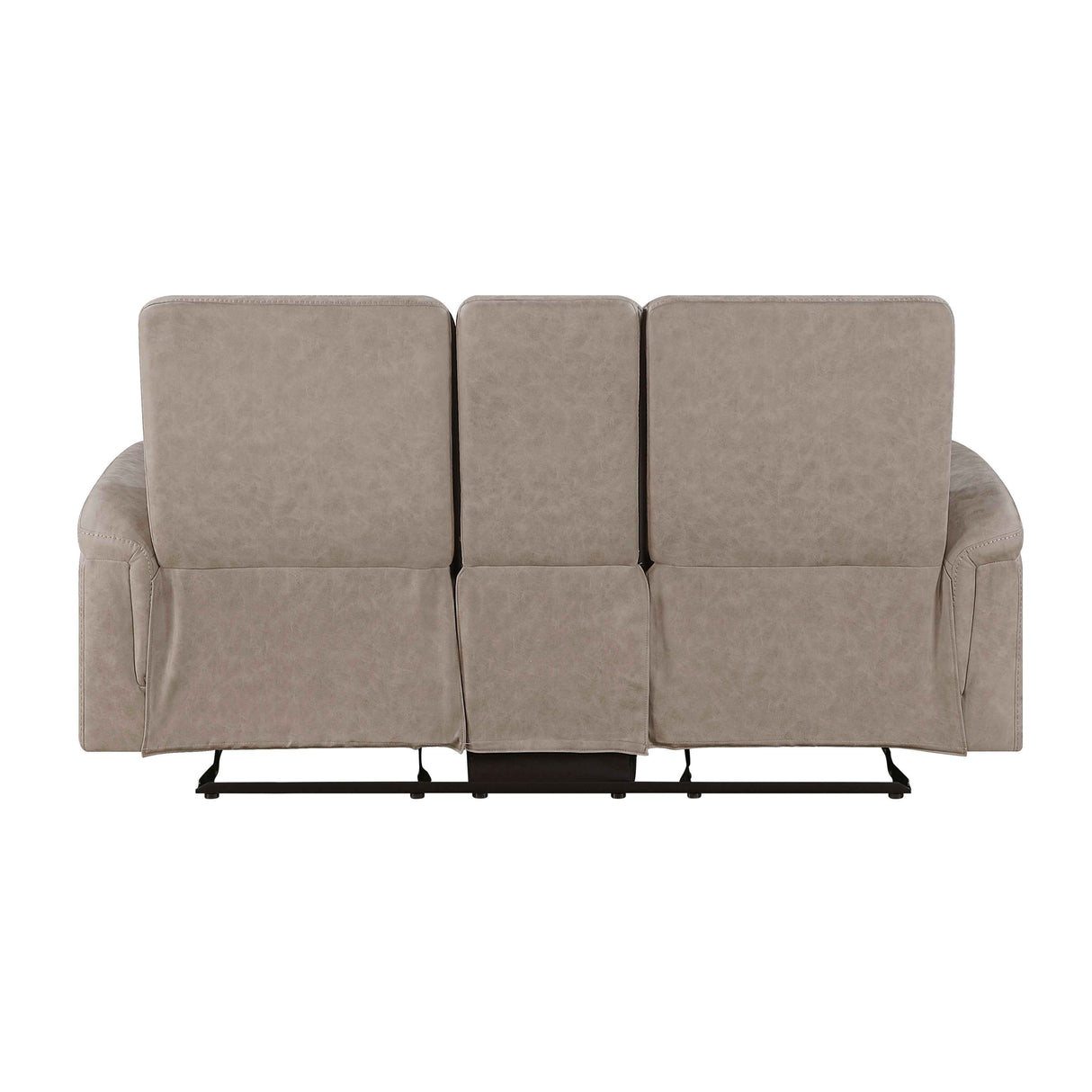 Metric Taupe Double Glider Reclining Loveseat with Center Console