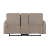 Metric Taupe Double Glider Reclining Loveseat with Center Console