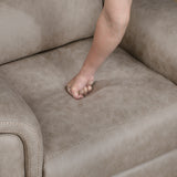 Metric Taupe Double Glider Reclining Loveseat with Center Console by Homelegance at Eve Furniture