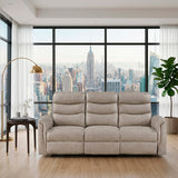 Metric Taupe Double Reclining Sofa with Drop-down Cup Holders by Homelegance at Eve Furniture