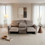 Metric Taupe Double Reclining Sofa with Drop-down Cup Holders by Homelegance at Eve Furniture