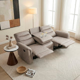 Metric Taupe Double Reclining Sofa with Drop-down Cup Holders by Homelegance at Eve Furniture