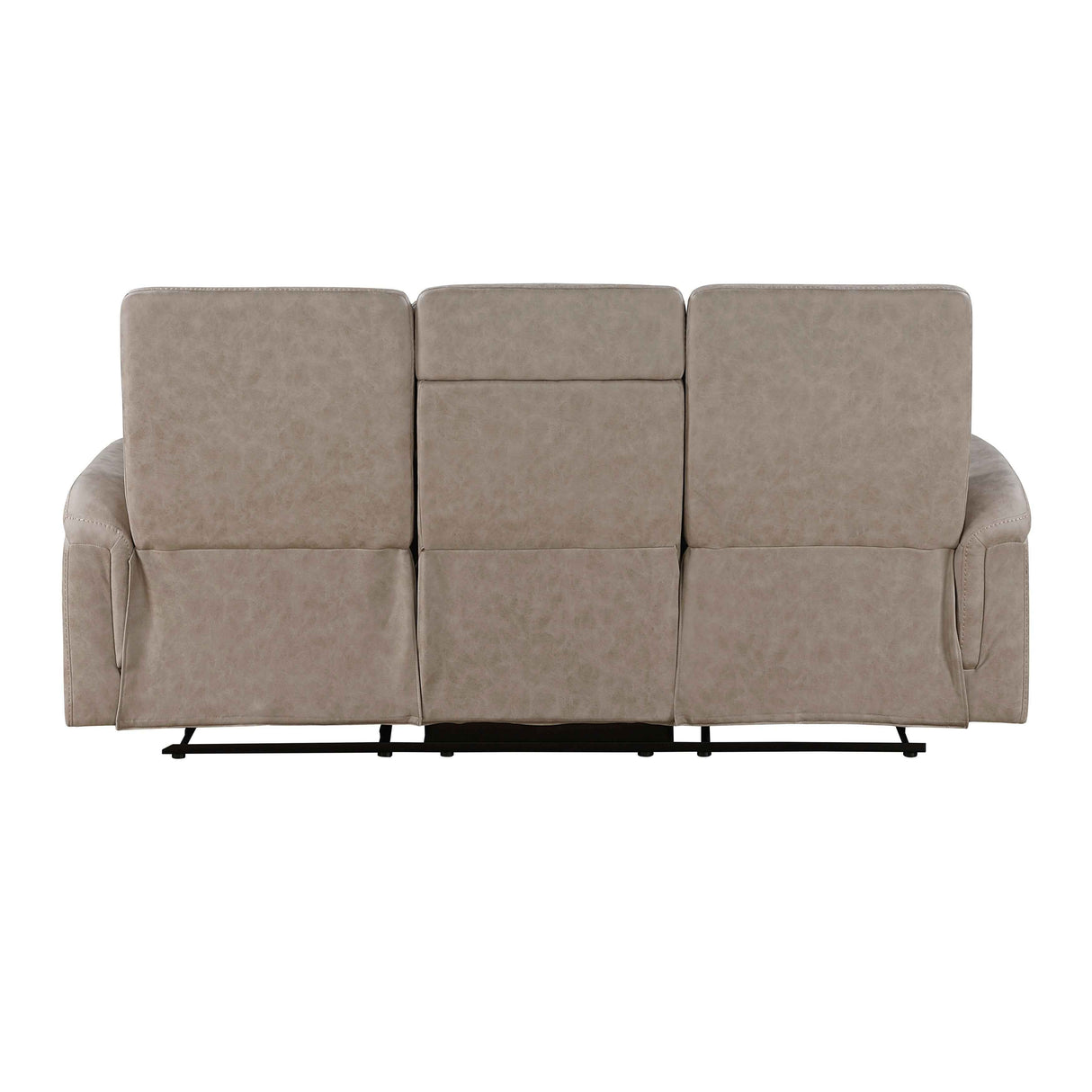 Metric Taupe Double Reclining Sofa with Drop-down Cup Holders